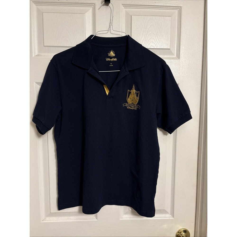 DisneyLand Hong Kong 50th Navy Women’s Anniversary Twill Polo Shirt, SZ Xtra Lrg